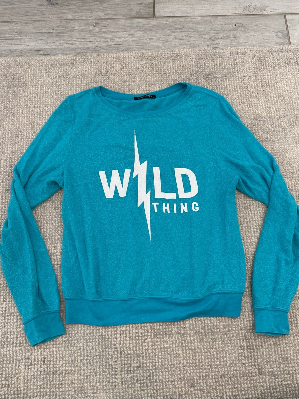 Wildfox Teal 'WILD THING' Graphic Pullover